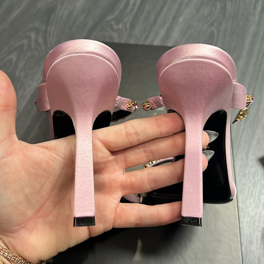 Versace Light Pink Heels - Picture 5 of 8
